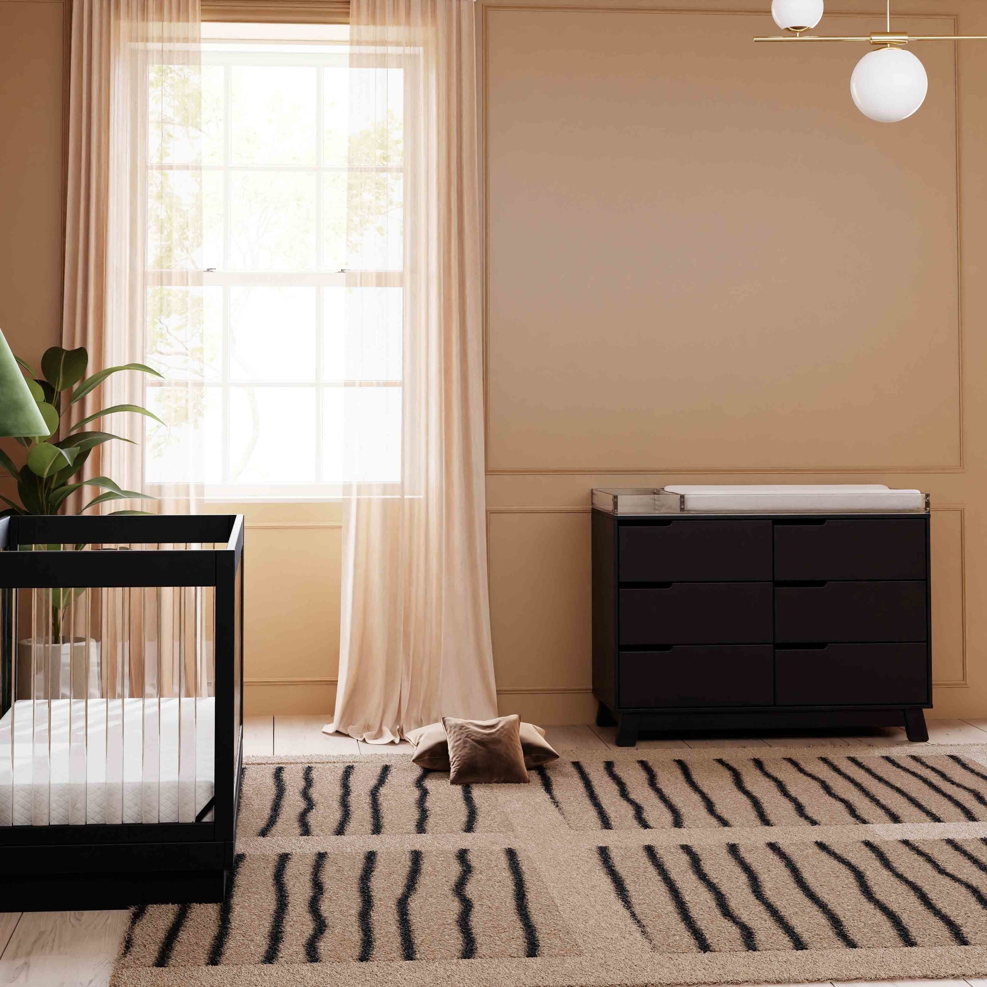 M4216B,Hudson 6-Drawer Double Dresser  Assembled in Black