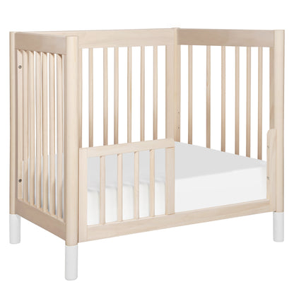 M12998NXW,Gelato 4-in-1 Convertible Mini Crib and Twin bed in Washed Natural Finish w/White Feet