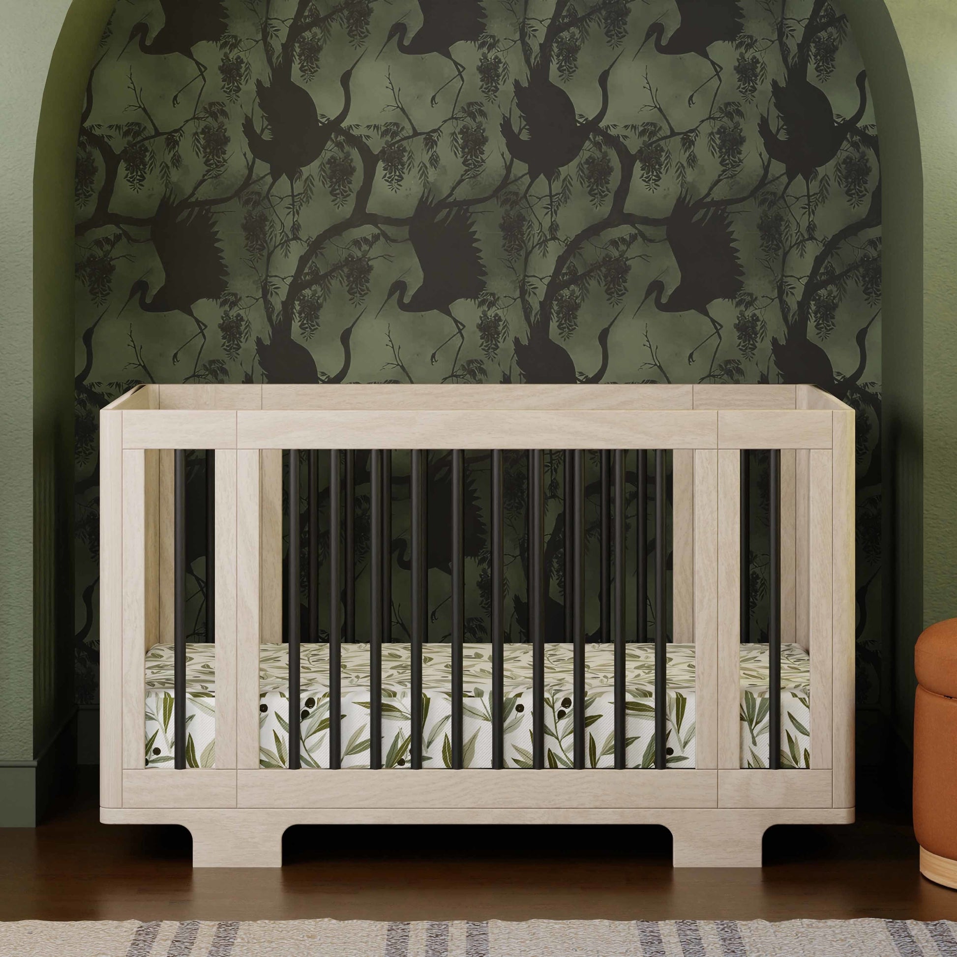 M23401NXB,Yuzu 8-in-1 Convertible Crib w/All-Stages Conversion in Washed Natural/Black
