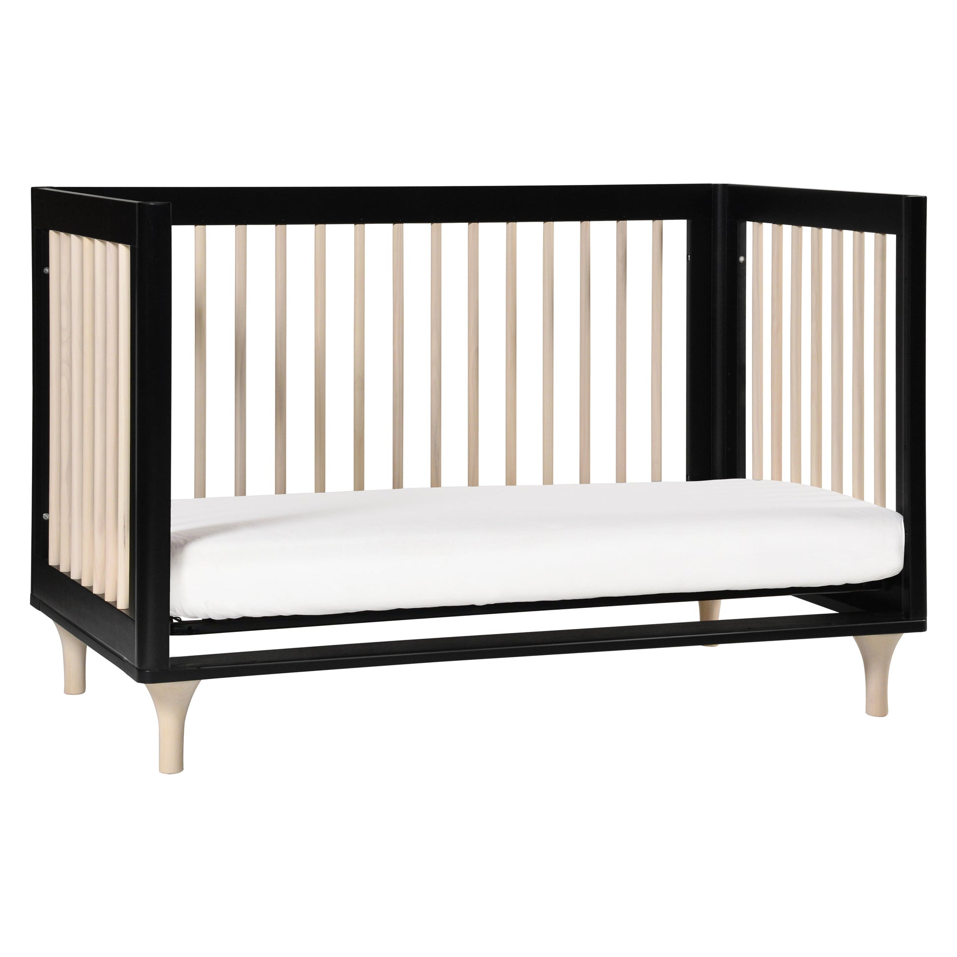 M9001BNX,Lolly 3-in-1 Convertible Crib w/Toddler Bed Conversion in Black/WashedNatural