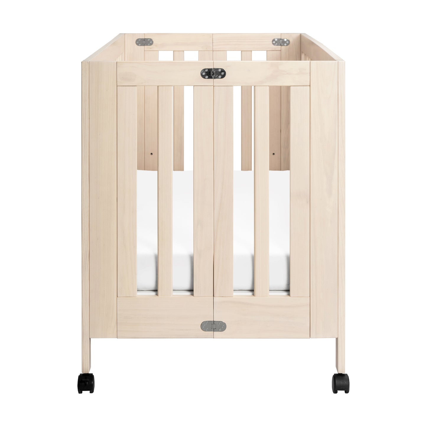 M6601NX,Maki Full-Size Folding Crib w/Toddler Bed Conversion Kit in Washed Natural