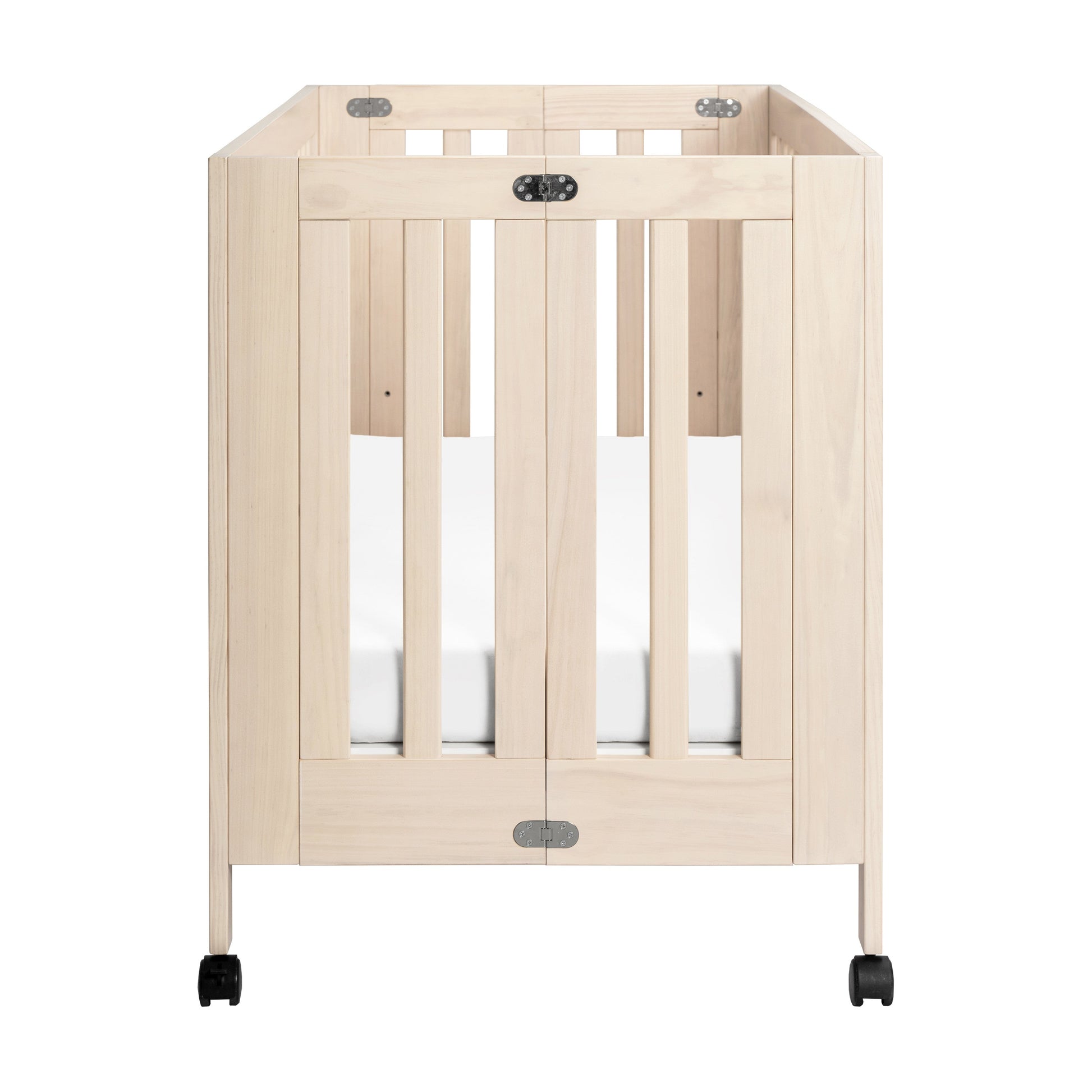M6601NX,Maki Full-Size Folding Crib w/Toddler Bed Conversion Kit in Washed Natural