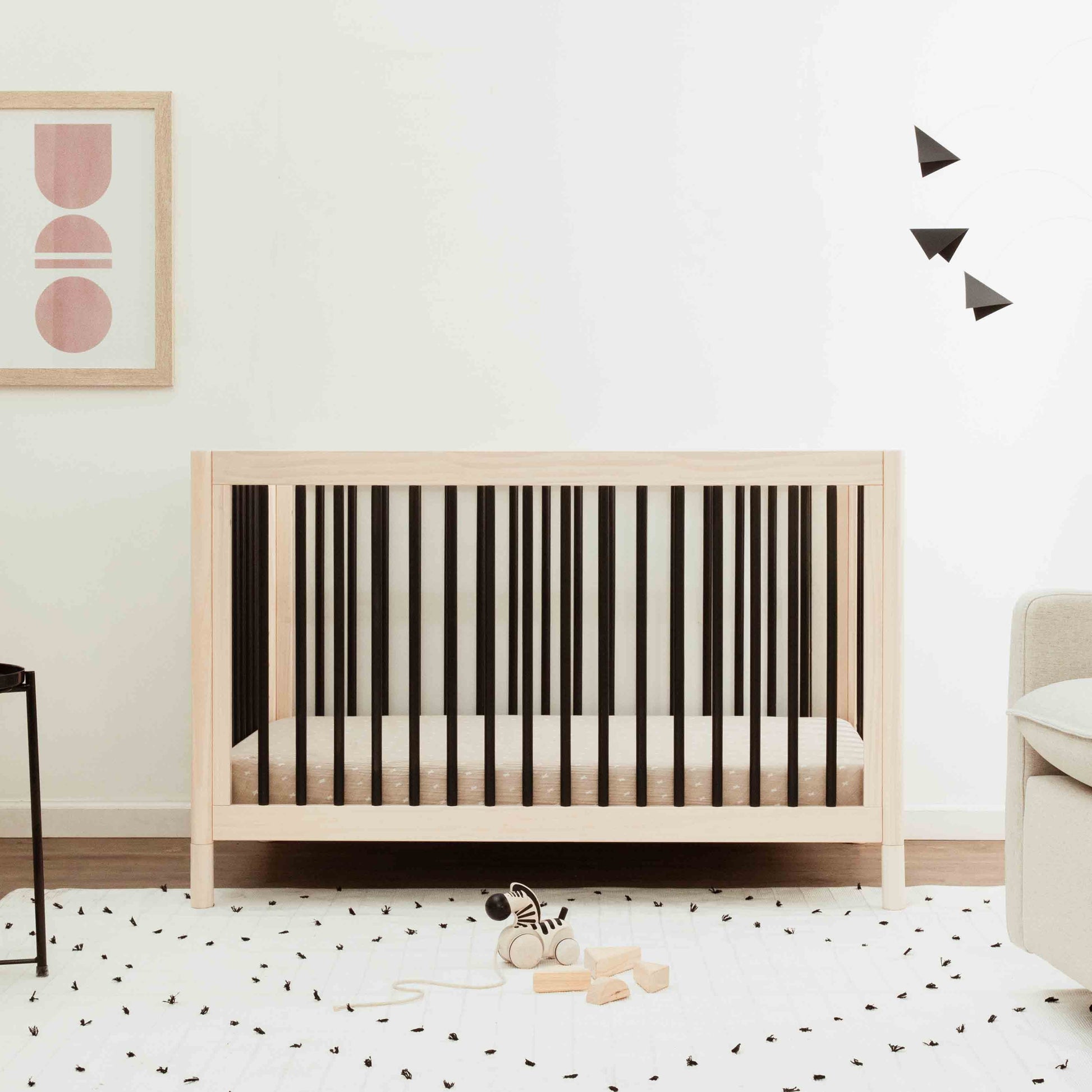 M12901NXB,Gelato 4-in-1 Convertible Crib w/Toddler Conversion Kit in Washed Natural/Black