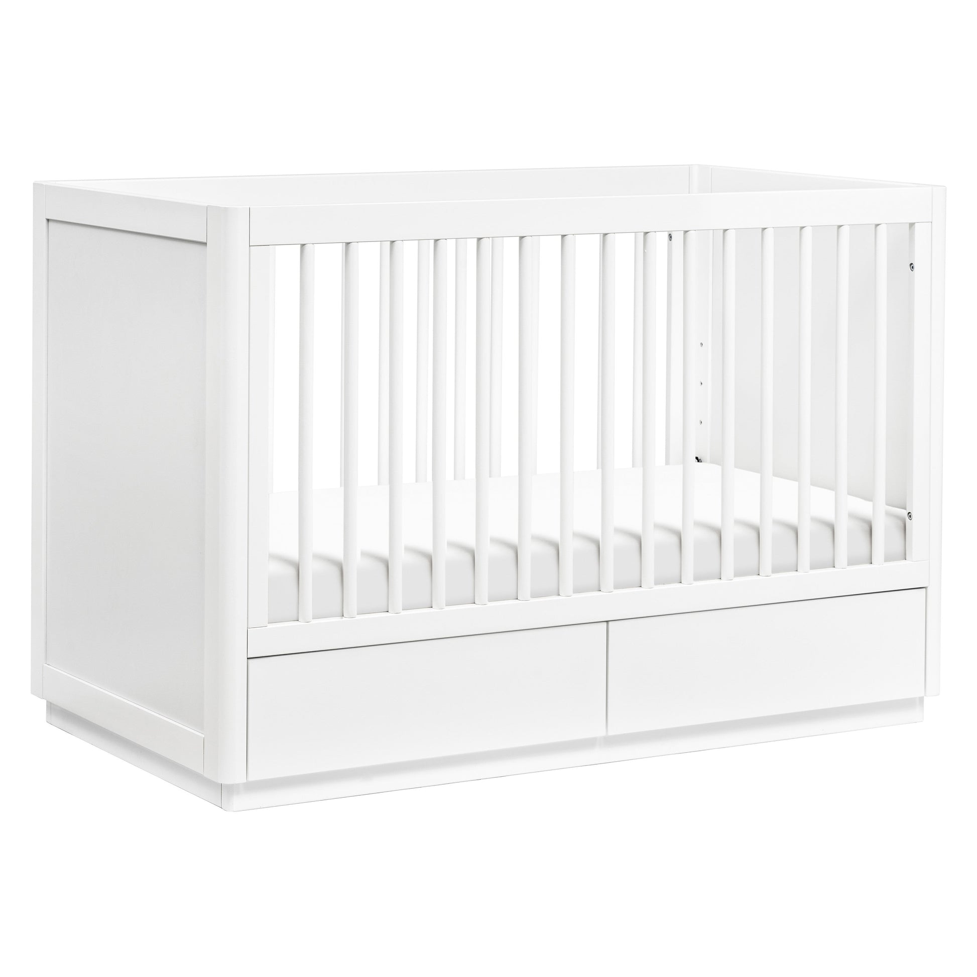 M21601W,Bento 3-in-1 Convertible Storage Crib w/Toddler Bed Conversion Kit in White