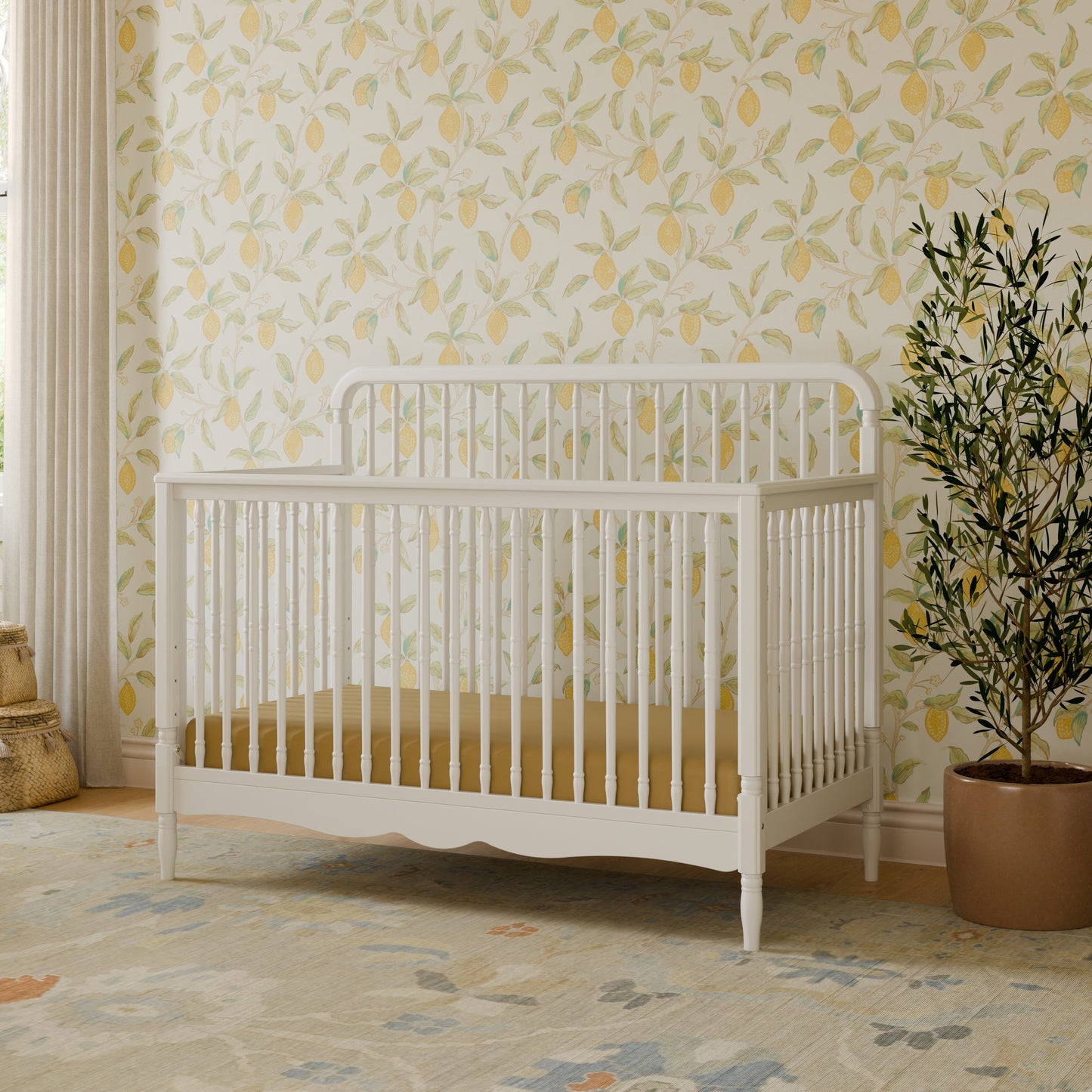 M7141RW,Liberty 4-in-1 Convertible Spindle Crib in Warm White