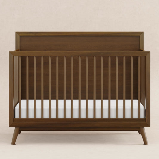 M15901NL,Palma Mid-Century 4-in-1 Convertible Crib w/Toddler Bed Conversion in Natural Walnut