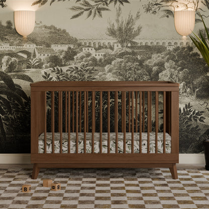 M5801NL,Scoot 3-in-1 Convertible Crib w/Toddler Bed Conversion Kit in Natural Walnut