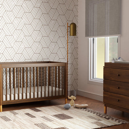 M12901NLGLD,Gelato 4-in-1 Convertible Crib w/Toddler Conversion Kit in Natural Walnut Gold Ft