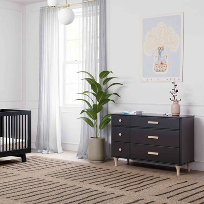M9016BNX,Lolly 6-Drawer Double Dresser  Assembled in Black/Washed natural