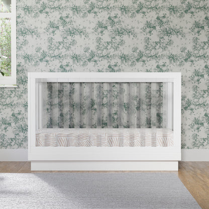M8601KW,Harlow 3-in-1 Convertible Crib w/Toddler Bed Conversion Kit in White/Acrylic