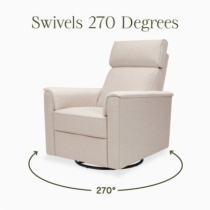 M17182PBEW,Willa Pro Power Glider Recliner w/ Power Lumbar in Performance Beach Eco-Weave