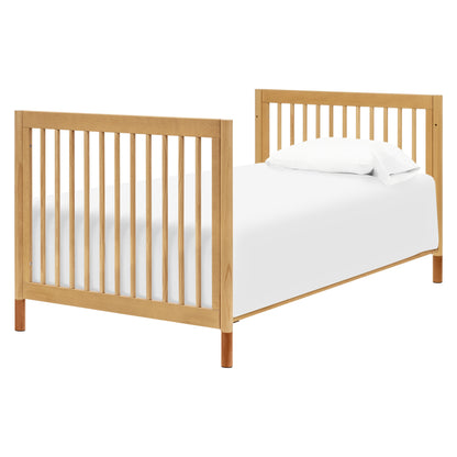 M12998HYVTL,Gelato 4-in-1 Convertible Mini Crib and Twin bed in Honey with Vegan Tan Leather Feet