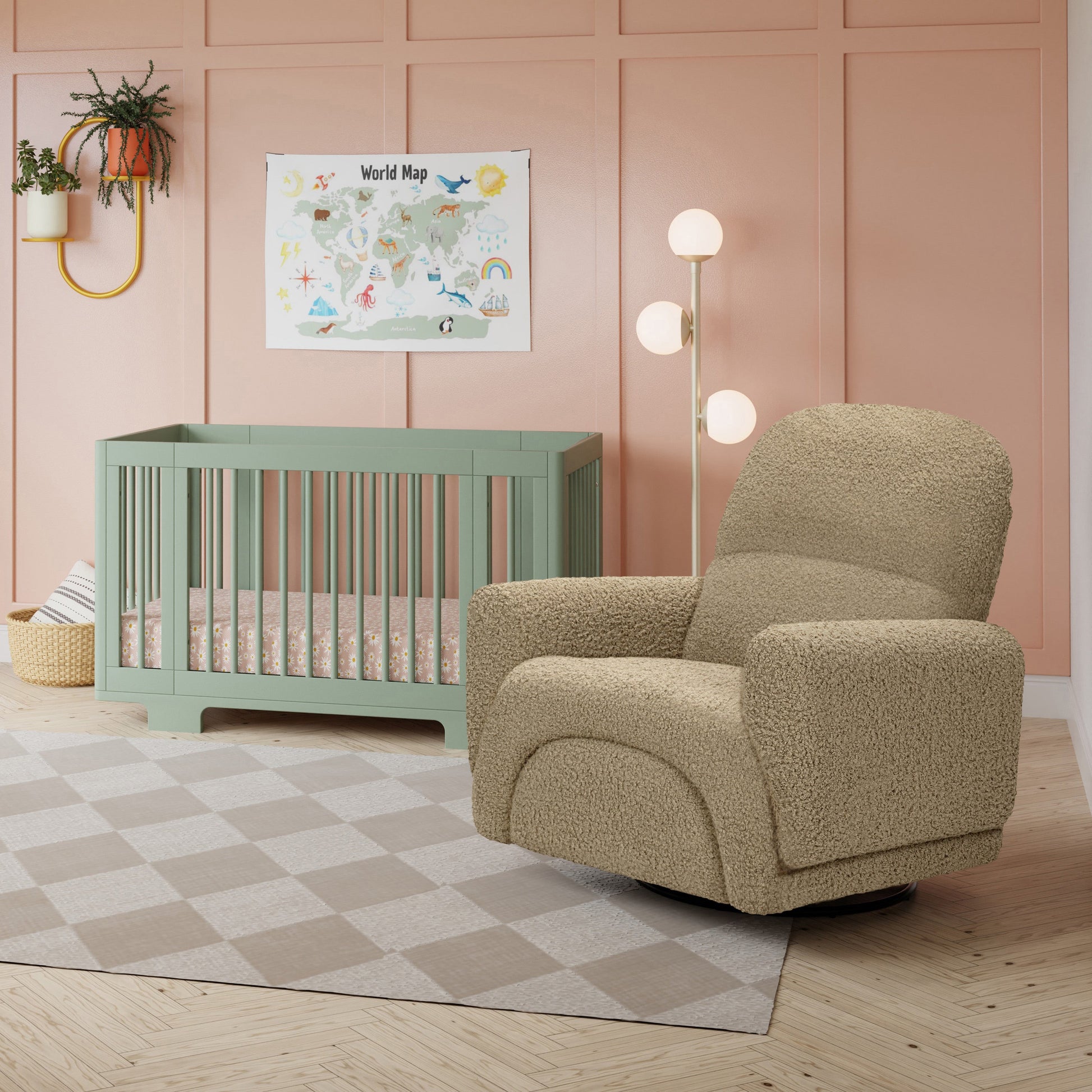 M30087LT,Rainbow Recliner and Swivel Glider in Latte Teddy Loop