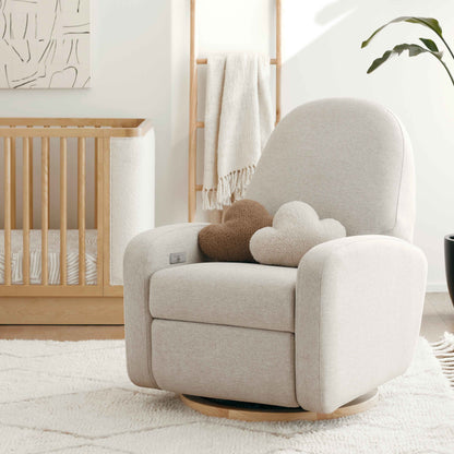 M23188PBEWLB,Nami Glider Recliner w/ Electronic Control and USB in Performance Beach Eco-Weave w/ Light Wood Base
