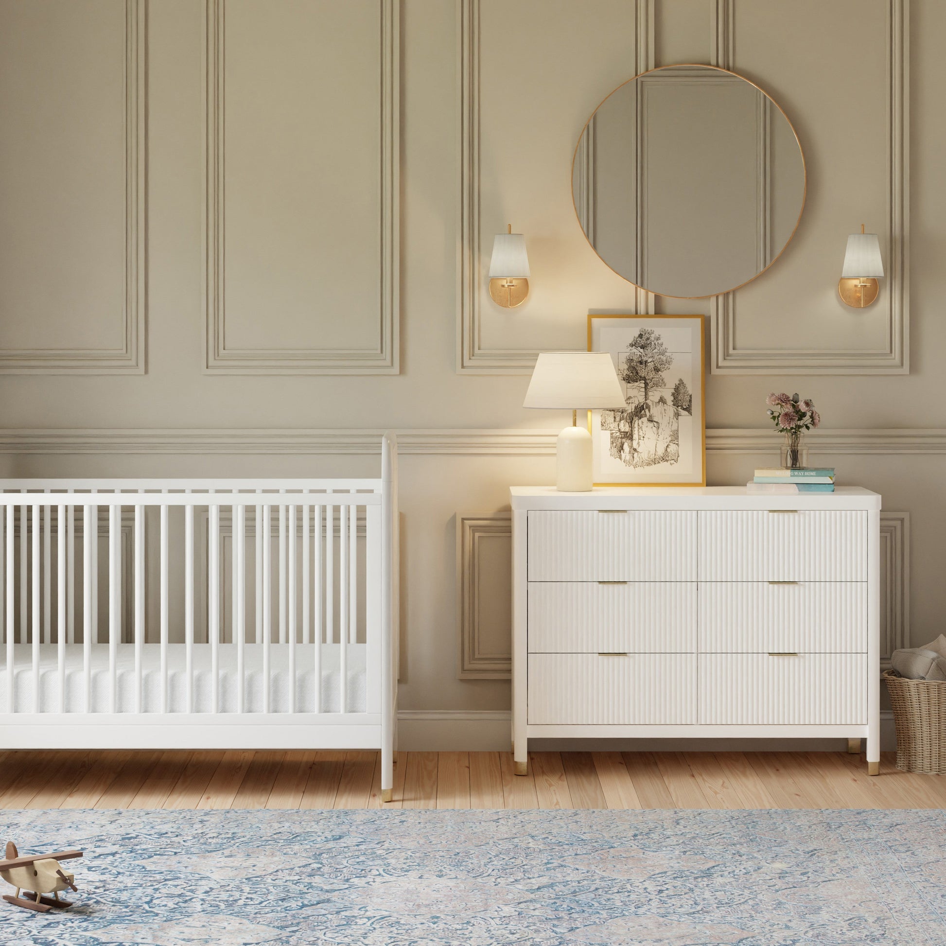 M26716RW,Brimsley 6-Drawer Assembled Dresser in Warm White