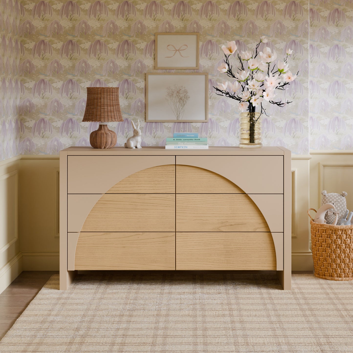 M30216TPESH,Moab 6-Drawer Assembled Dresser in Taupe/Ash