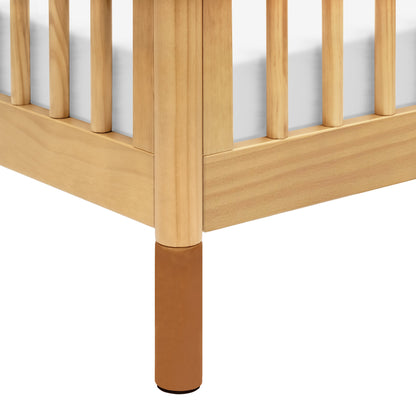 M12998HYVTL,Gelato 4-in-1 Convertible Mini Crib and Twin bed in Honey with Vegan Tan Leather Feet