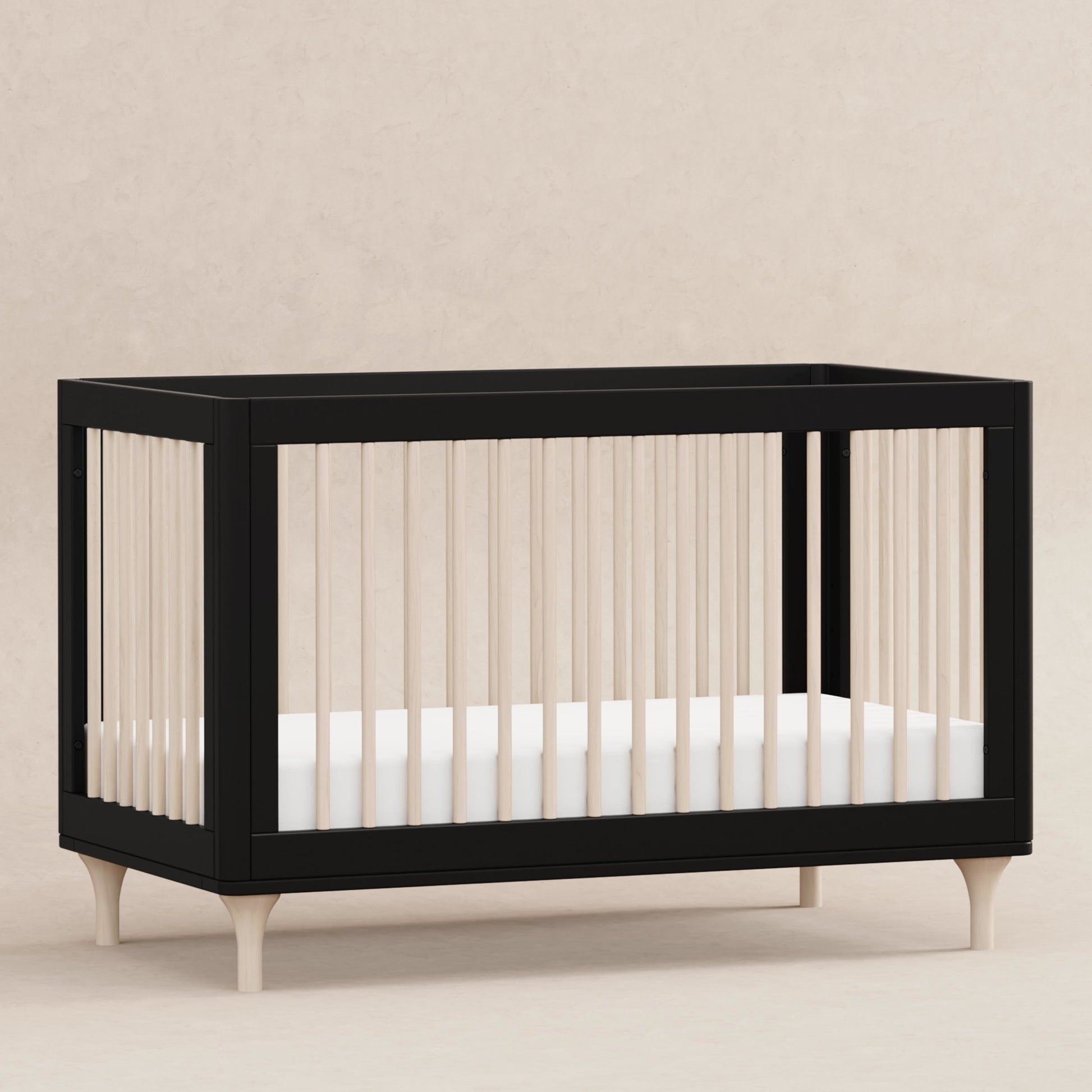 M9001BNX,Lolly 3-in-1 Convertible Crib w/Toddler Bed Conversion in Black/WashedNatural