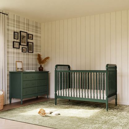M7101FRGR,Liberty 3-in-1 Convertible Spindle Crib w/Toddler Bed Conversion Kit in Forest Green
