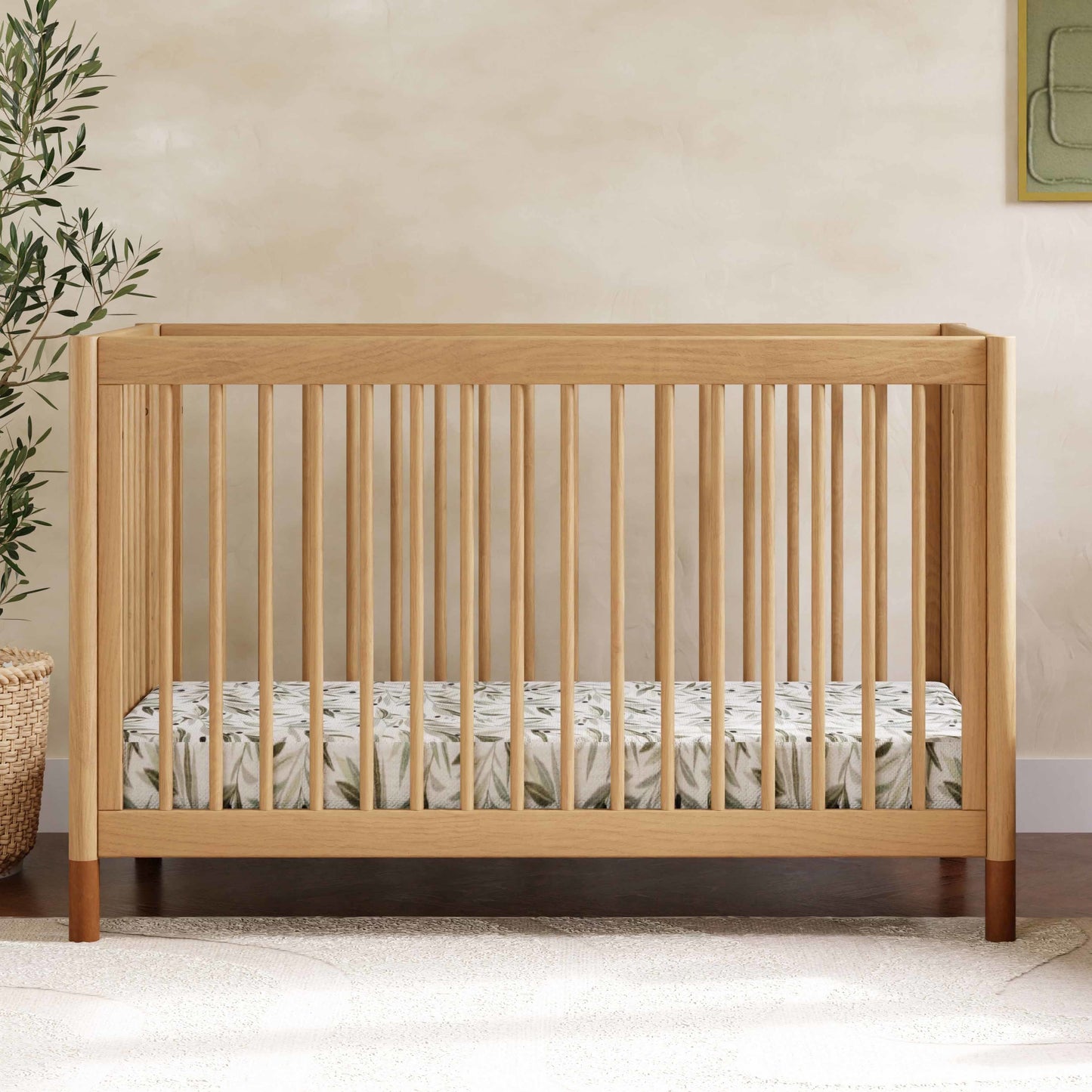 M12901HYVTL,Gelato 4-in-1 Convertible Crib w/Toddler Bed Kit in Honey/Vegan Tan Leather Feet