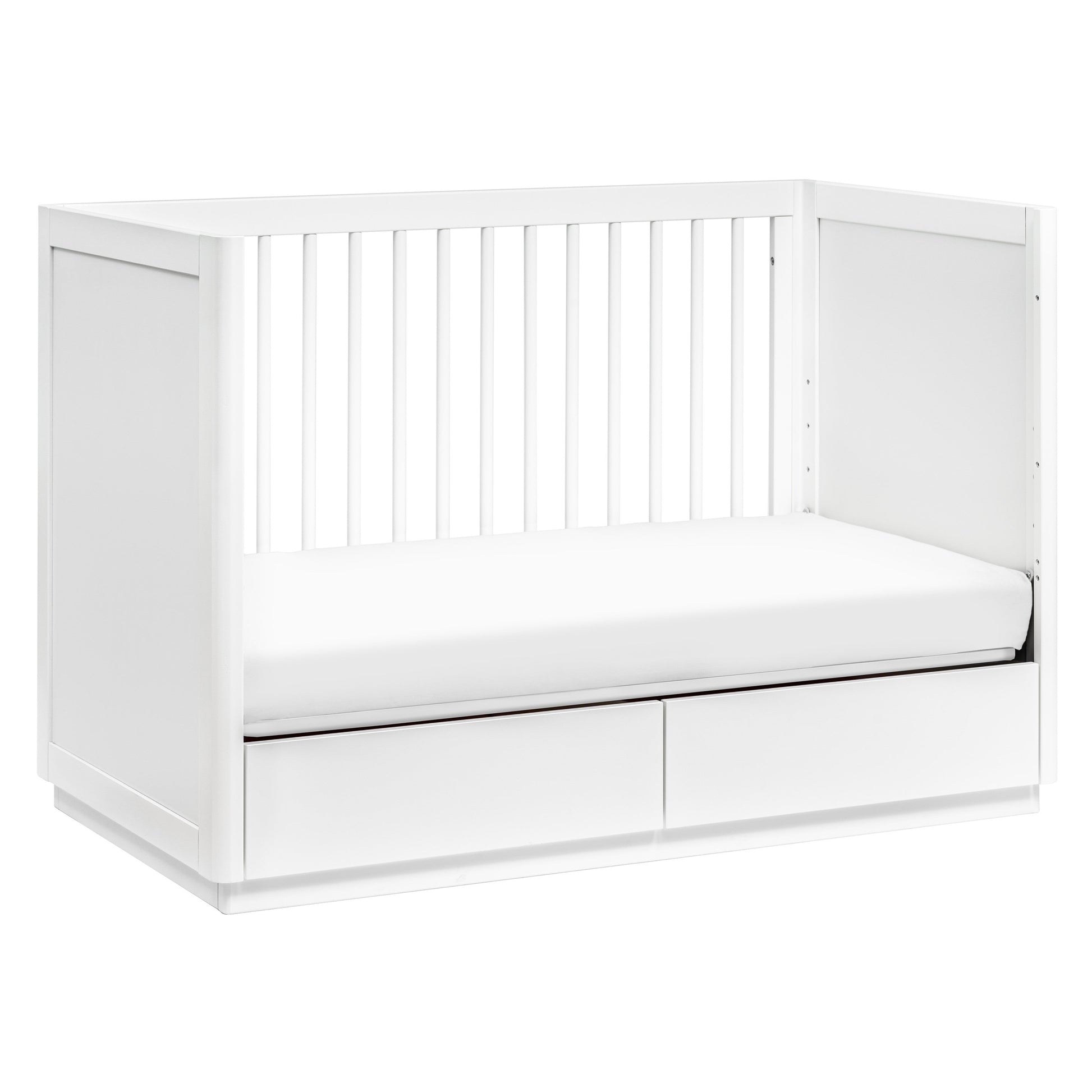 M21601W,Bento 3-in-1 Convertible Storage Crib w/Toddler Bed Conversion Kit in White