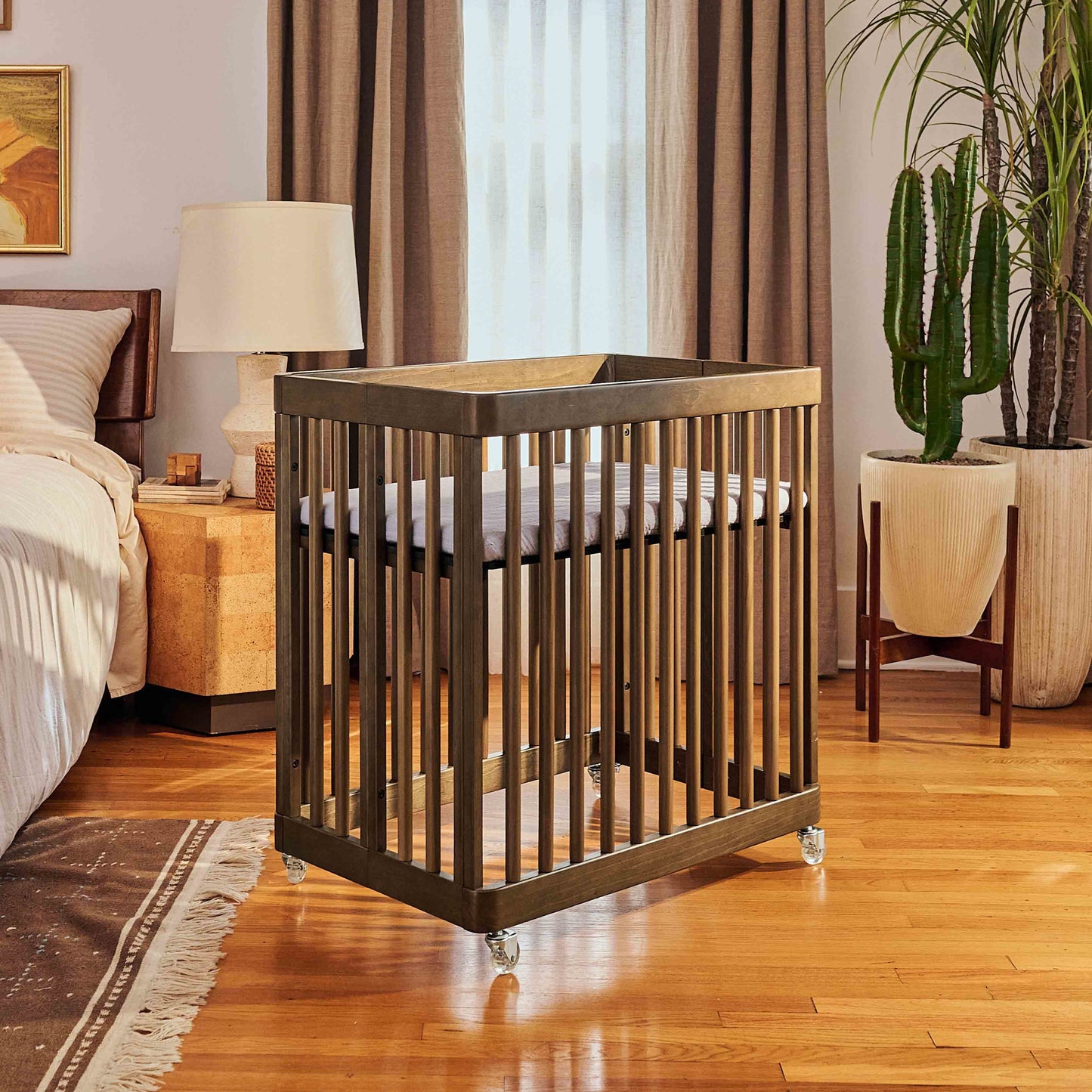 M29880NL,Pogo 8-in-1 Convertible Crib w/All-Stages Conversion Kits in Natural Walnut