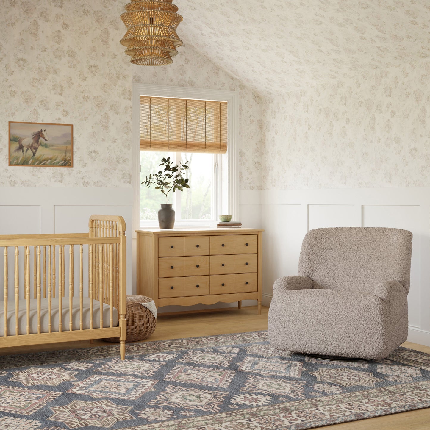 M27687EGS,Winslow Extra Wide Recliner and Swivel Glider in Earl Grey Shearling