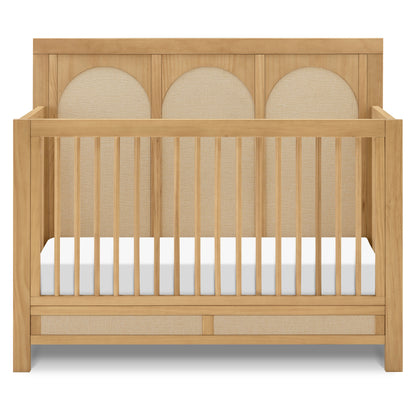 M24801HYPSEW,Eloise 4-in-1 Convertible Crib in Honey & Performance Sand Eco-Weave